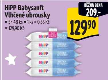 HiPP Babysanft Vlhčené ubrousky, 5x 48 ks