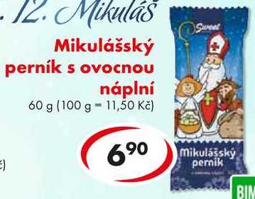 Mikulášský perník s ovocnou náplní, 60 g 