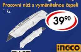 Pracovní nůž s vyměnitelnou čepelí, 1 ks