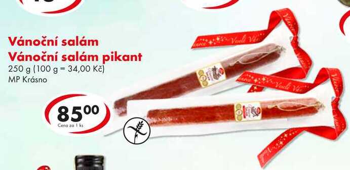 Vánoční salám, Vánoční salám pikant, 250 g 