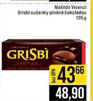 Matilde Vicenzi Grisbi sušenky plněné čokoládou 135g