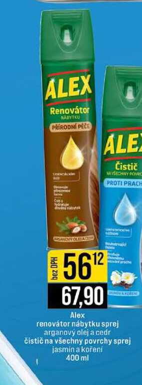 Alex renovátor nábytku sprej arganový olej a cedr rachis čistič na všechny povrchy sprej jasmin a koření 400 ml 