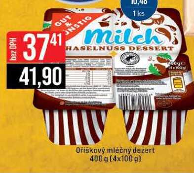 Oříškový mléčný dezert 400 g (4x100 g)