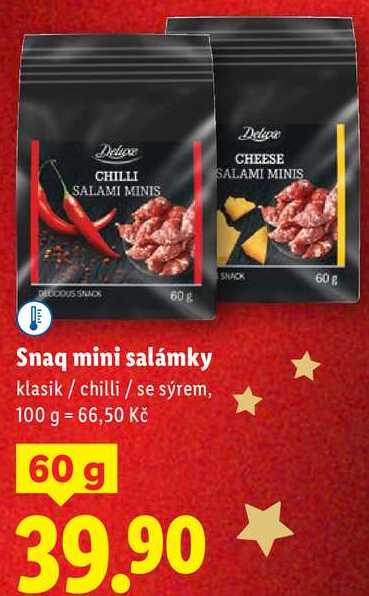 Snaq mini salámky, 60 g