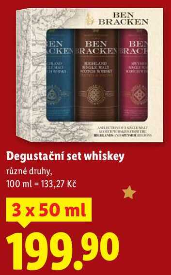 Degustační set whiskey, 3x 50 ml 