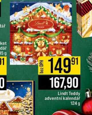 Lindt Teddy adventní kalendář 124 g 