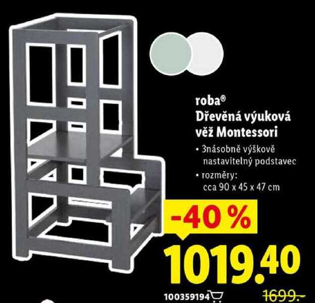 roba Dřevěná výuková věž Montessori 