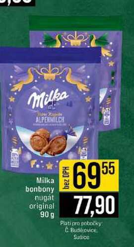 Milka bonbony nugát original 90 g 