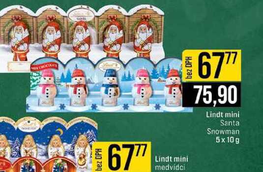 Lindt mini Santa Snowman 5x10 g 