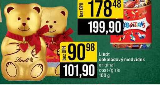 Lindt čokoládový medvídek original coat/girls 100 g 
