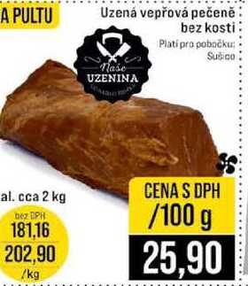 Uzená vepřová pečeně bez kosti 100g