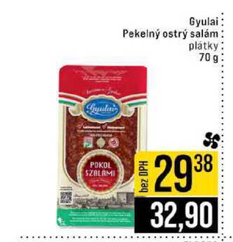 Gyulai Pekelný ostrý salám plátky 70 g