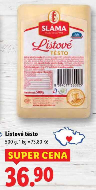 Listové těsto, 500 g