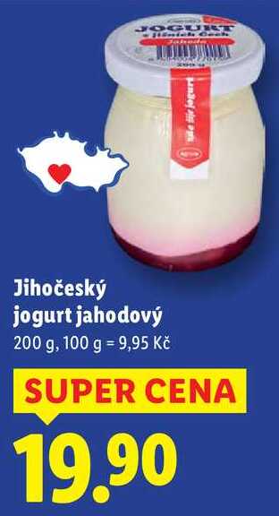 Jihočeský jogurt jahodový, 200 g