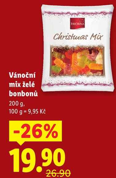 Vánoční mix želé bonbonů, 200 g