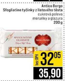 Antico Borgo Sfogliatine tyčinky z listového těsta cukrová poleva meruňky a glazura 200 g