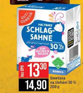 Smetana na šlehání 30 % 200 g