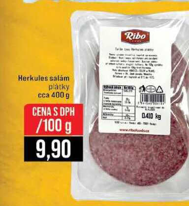 Herkules salám plátky cca 400 g 100g