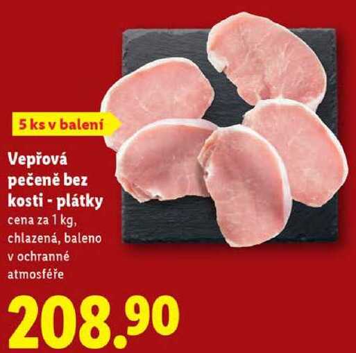 Vepřová pečeně bez kosti - plátky, cena za 1 kg