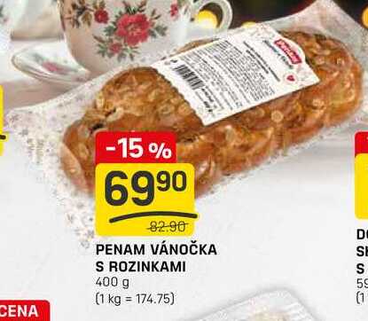 PENAM VÁNOČKA S ROZINKAMI 400 g 
