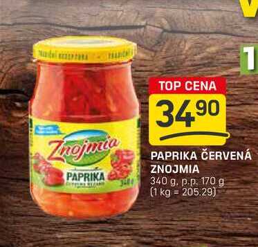 PAPRIKA ČERVENÁ ZNOJMIA 340 g. p.p. 170 g 