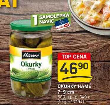 OKURKY HAMÉ 7-9 cm 680 g p. p. 340 g