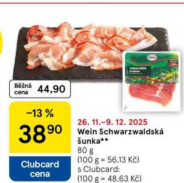 Wein Schwarzwaldská šunka, 80 g 