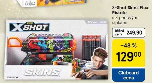 x-Shot Skins Flux Pistole s 8 pěnovými šipkami 