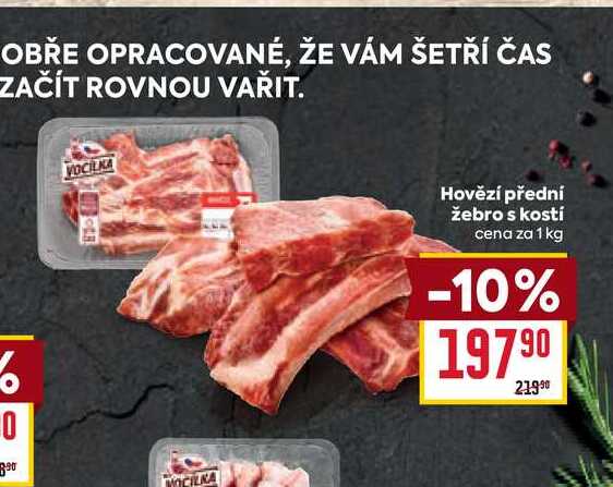 Hovězí přední žebro s kostí cena za 1 kg