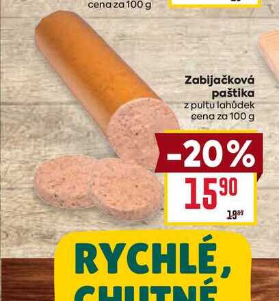 Zabijačková paštika z pultu lahůdek cena za 100 g 