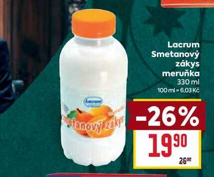 Lacrum Smetanový zákys meruňka 330 ml 