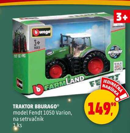 TRAKTOR BBURAGO model Fendt 1050 Varion, na setrvačník, 1 ks