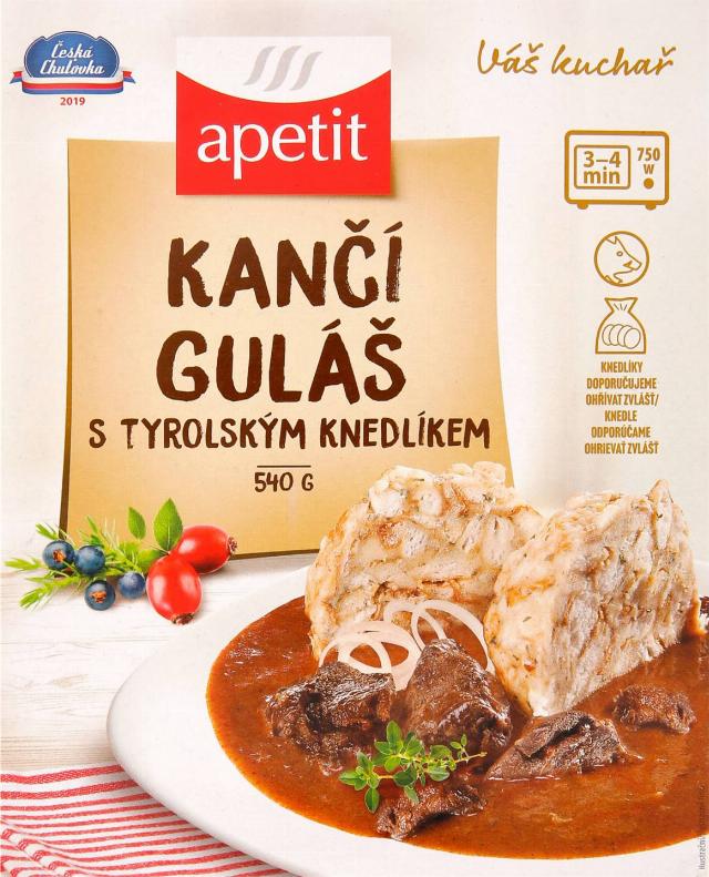 Kančí guláš s tyrolským knedlíkem