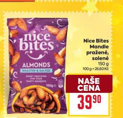 Nice Bites Mandle pražené, solené 150 g