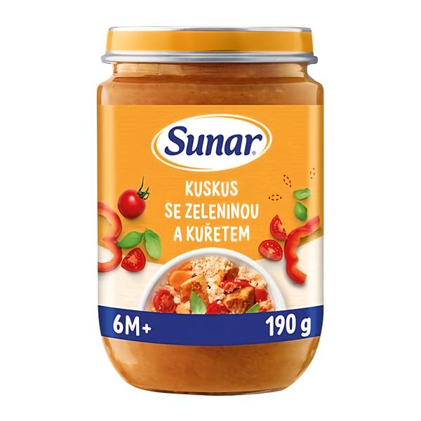 Sunar Příkrm kuskus se zeleninou a kuřetem, 6m+