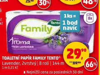 TOALETNÍ PAPÍR FAMILY TENTO Lavender, 2vrstvý, 8 rolí 