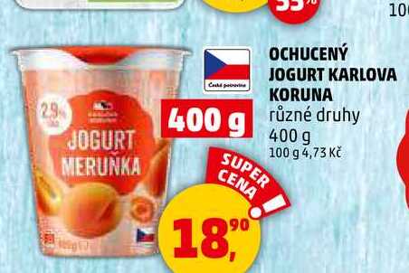 OCHUCENÝ JOGURT KARLOVA KORUNA, 400 g