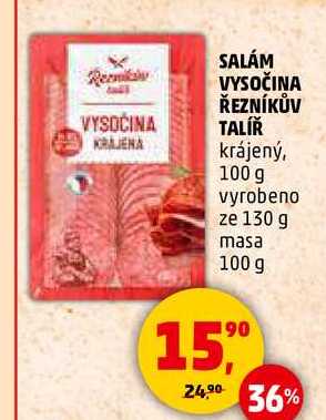 SALÁM VYSOČINA ŘEZNÍKŮV TALÍŘ, 100 g