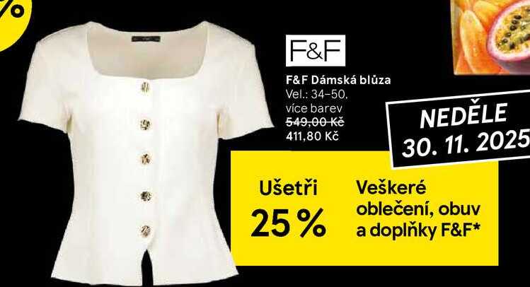 F&F Dámská blúza, Vel.: 34-50, více barev