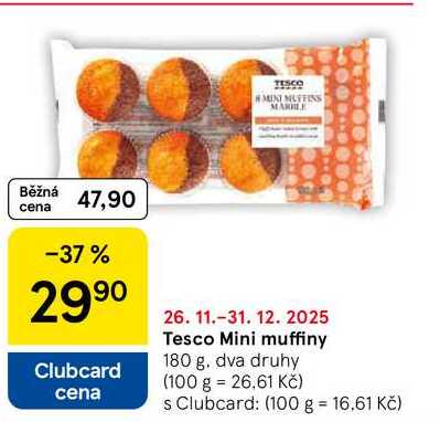 Tesco Mini muffiny, 180 g 