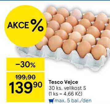 Tesco Vejce, 30 ks. velikost S