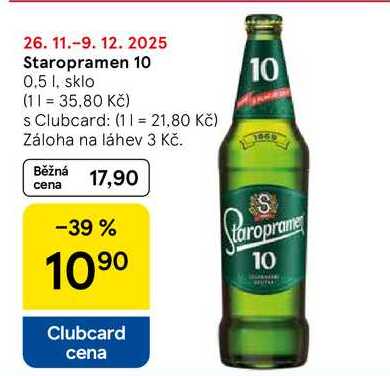 Staropramen 10, 0.5 1, sklo