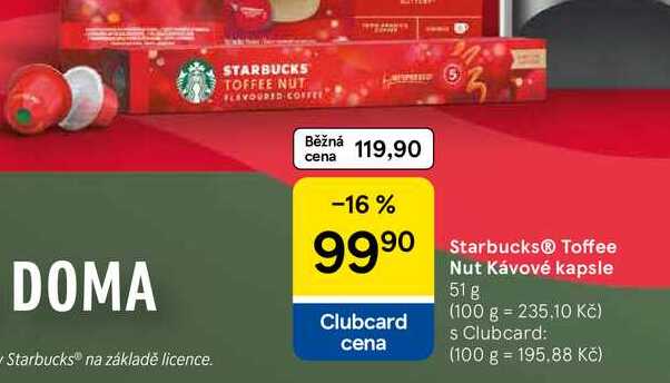 Starbucks® Toffee Nut Kávové kapsle, 51 g