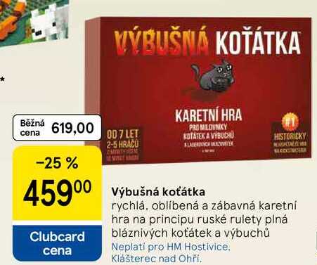 Výbušná koťátka, rychlá, oblíbená a zábavná karetní hra na principu ruské rulety plná bláznivých koťátek a výbuchů  