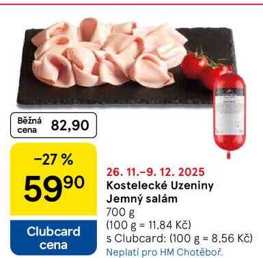Kostelecké Uzeniny Jemný salám, 700 g  