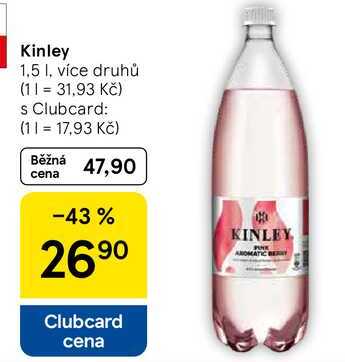 Kinley, 1,5 l, více druhů  