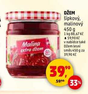DŽEM šípkový, malinový, 450 g