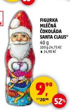 FIGURKA MLÉČNÁ ČOKOLÁDA SANTA CLAUS, 40 g