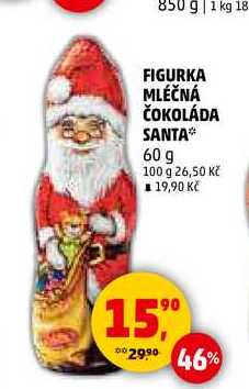 FIGURKA MLÉČNÁ ČOKOLÁDA SANTA, 60 g