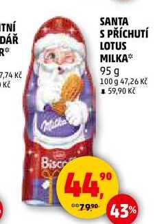 SANTA S PŘÍCHUTÍ LOTUS MILKA, 95 g
